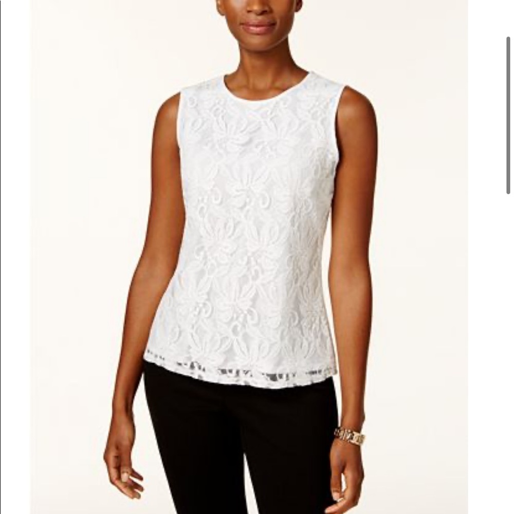 Kasper Vanilla Ice Lace Top! NEW!